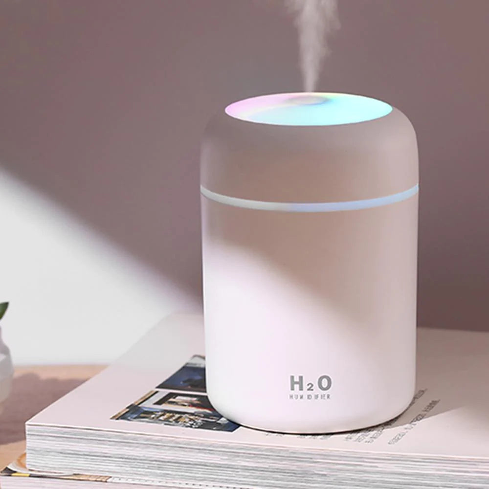 Mini USB Portable Ultrasonic Cool Mist Humidifier & Aroma Diffuser – Quiet Personal Desk & Car Humidifier