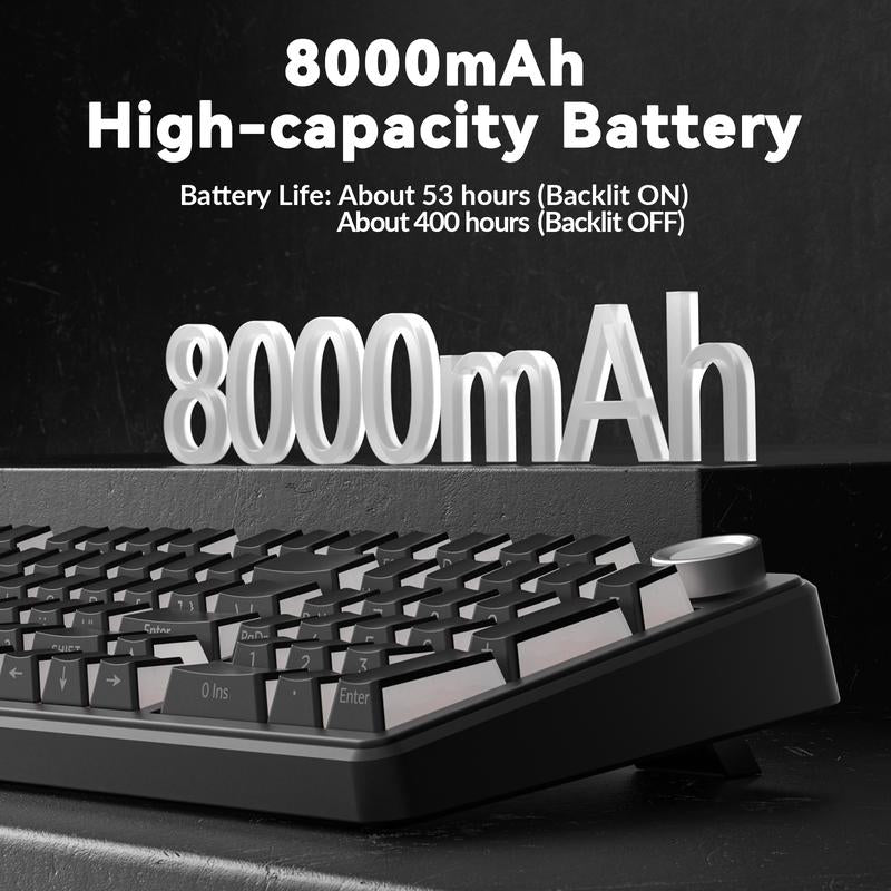 [Silent Switches]Aula F99 Pro Tri-Mode Mechanical Wireless Keyboard with Knob, Bt5.0/Usb-C/2.4Ghz,Hot Swappable,Pre-Lubed Switches,Gasket Structure,Rgb Backlit Computer Gaming Keyboard (Black) Creamy Keyboard Office PC Accessories Tiktokshopbacktoschool