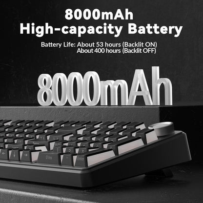 [Silent Switches]Aula F99 Pro Tri-Mode Mechanical Wireless Keyboard with Knob, Bt5.0/Usb-C/2.4Ghz,Hot Swappable,Pre-Lubed Switches,Gasket Structure,Rgb Backlit Computer Gaming Keyboard (Black) Creamy Keyboard Office PC Accessories Tiktokshopbacktoschool