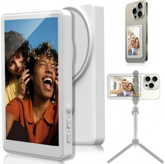 Magnetic Phone Vlog Selfiemonitor Screen,1080P Wireless Recording, Filming Tools ,Usingphone Rear Camera for Selfie Vlog Live Streamtiktok,Compatible with Iphone Andandroid(Support 4K 30Fps Wired Recording） Cellphone Accessories Smartphone