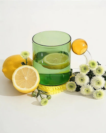 Hand‑Blown Lollipop Glass Mug – Whimsical “Dopamine” Color Pop for Coffee, Tea & Juice