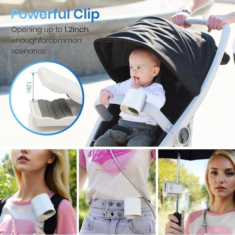 【Freeship】Portable 360° Rotating Car Clip-On Fan with LED Display,100 Speed Settings, USB Rechargeable, 1800Mah Battery, Quiet Personal Cooling Fan for Outdoor Travel, Hiking & On-The-Go Comfort