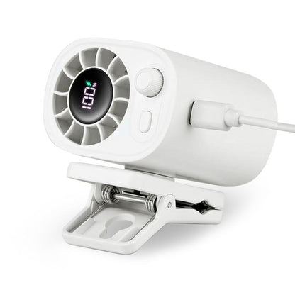 【Freeship】Portable 360° Rotating Car Clip-On Fan with LED Display,100 Speed Settings, USB Rechargeable, 1800Mah Battery, Quiet Personal Cooling Fan for Outdoor Travel, Hiking & On-The-Go Comfort