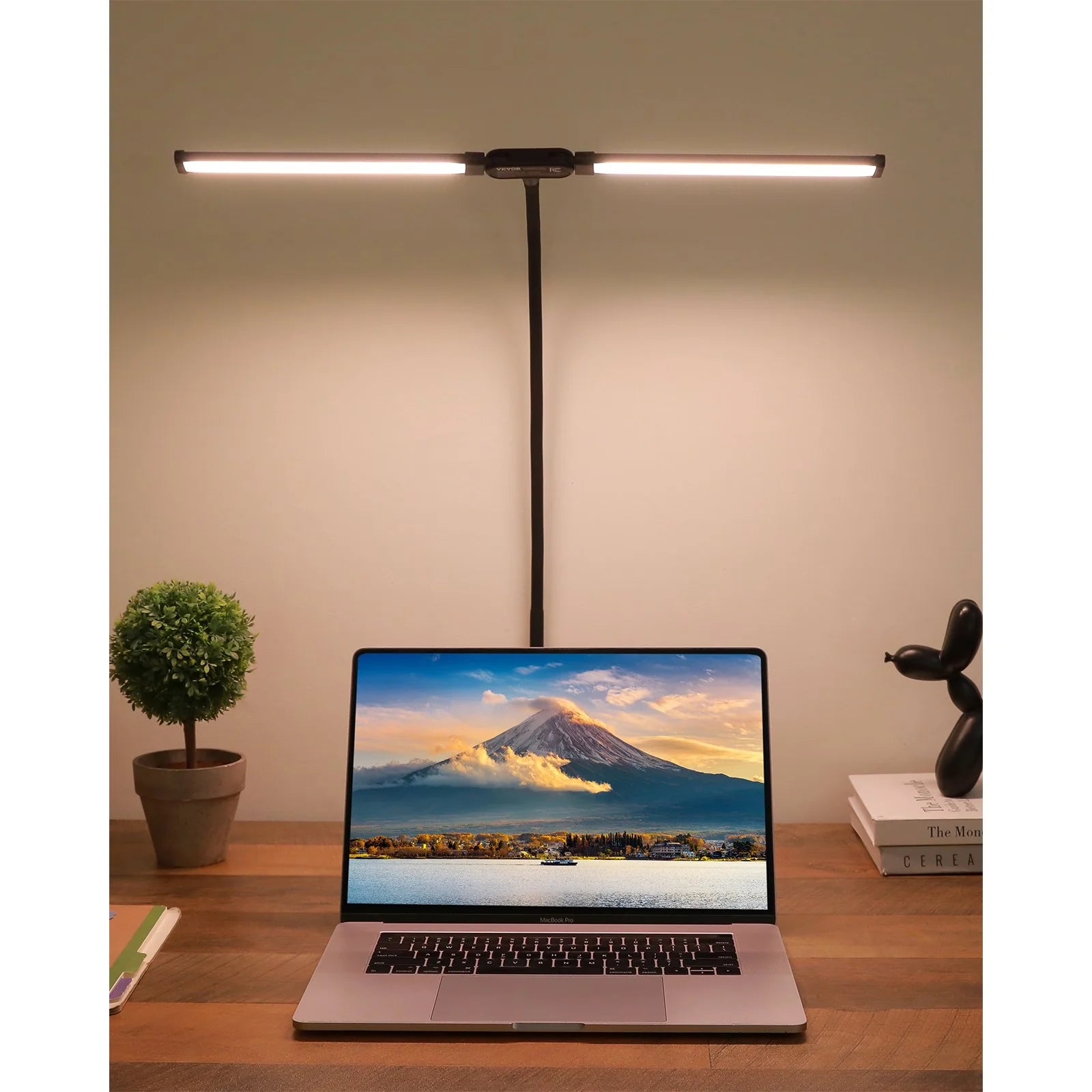 Dual‑Head LED Clamp Desk Lamp – 360° Adjustable Gooseneck Task Light