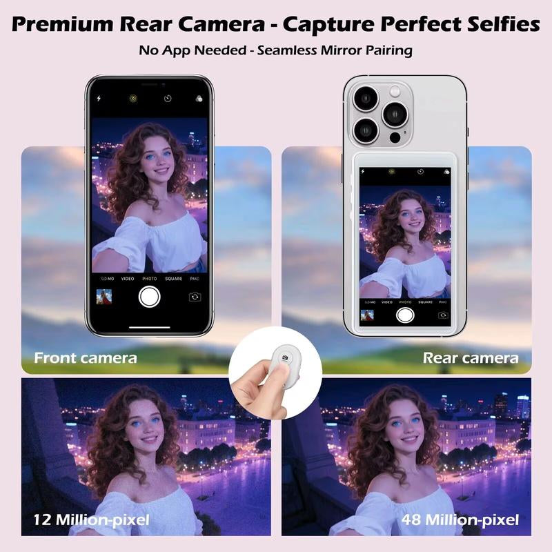 Magnetic Phone Vlog Selfiemonitor Screen,1080P Wireless Recording, Filming Tools ,Usingphone Rear Camera for Selfie Vlog Live Streamtiktok,Compatible with Iphone Andandroid(Support 4K 30Fps Wired Recording） Cellphone Accessories Smartphone