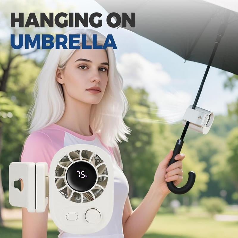 【Freeship】Portable 360° Rotating Car Clip-On Fan with LED Display,100 Speed Settings, USB Rechargeable, 1800Mah Battery, Quiet Personal Cooling Fan for Outdoor Travel, Hiking & On-The-Go Comfort