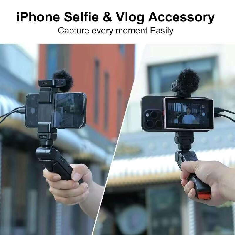 Magnetic Phone Vlog Selfiemonitor Screen,1080P Wireless Recording, Filming Tools ,Usingphone Rear Camera for Selfie Vlog Live Streamtiktok,Compatible with Iphone Andandroid(Support 4K 30Fps Wired Recording） Cellphone Accessories Smartphone