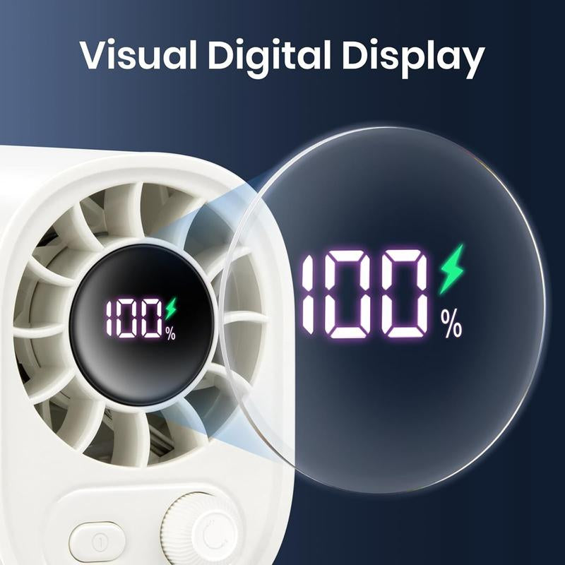 【Freeship】Portable 360° Rotating Car Clip-On Fan with LED Display,100 Speed Settings, USB Rechargeable, 1800Mah Battery, Quiet Personal Cooling Fan for Outdoor Travel, Hiking & On-The-Go Comfort