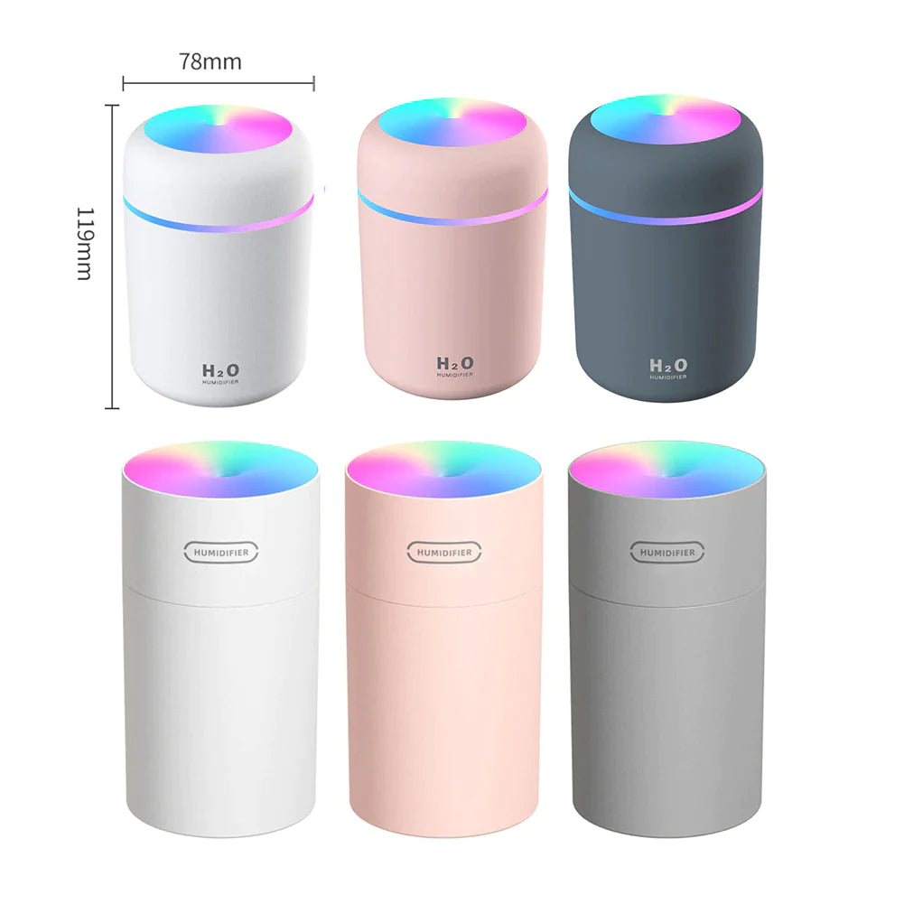 Mini USB Portable Ultrasonic Cool Mist Humidifier & Aroma Diffuser – Quiet Personal Desk & Car Humidifier